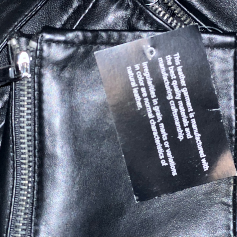 Sam Edelman Black Leather Jacket with Silver Accents - Picture 6 of 9